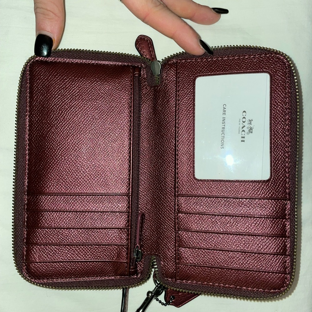 Coach sparkly maroon wallet wristlet
